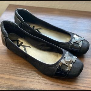 Anne Klein Sport Women Akunalike Ballet Flat Slip On Shoes Black Size 7M